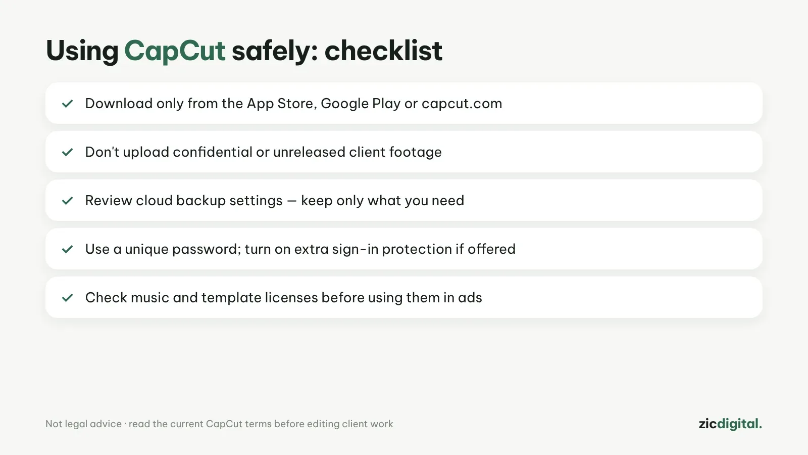 Utiliser CapCut en sécurité : check-list